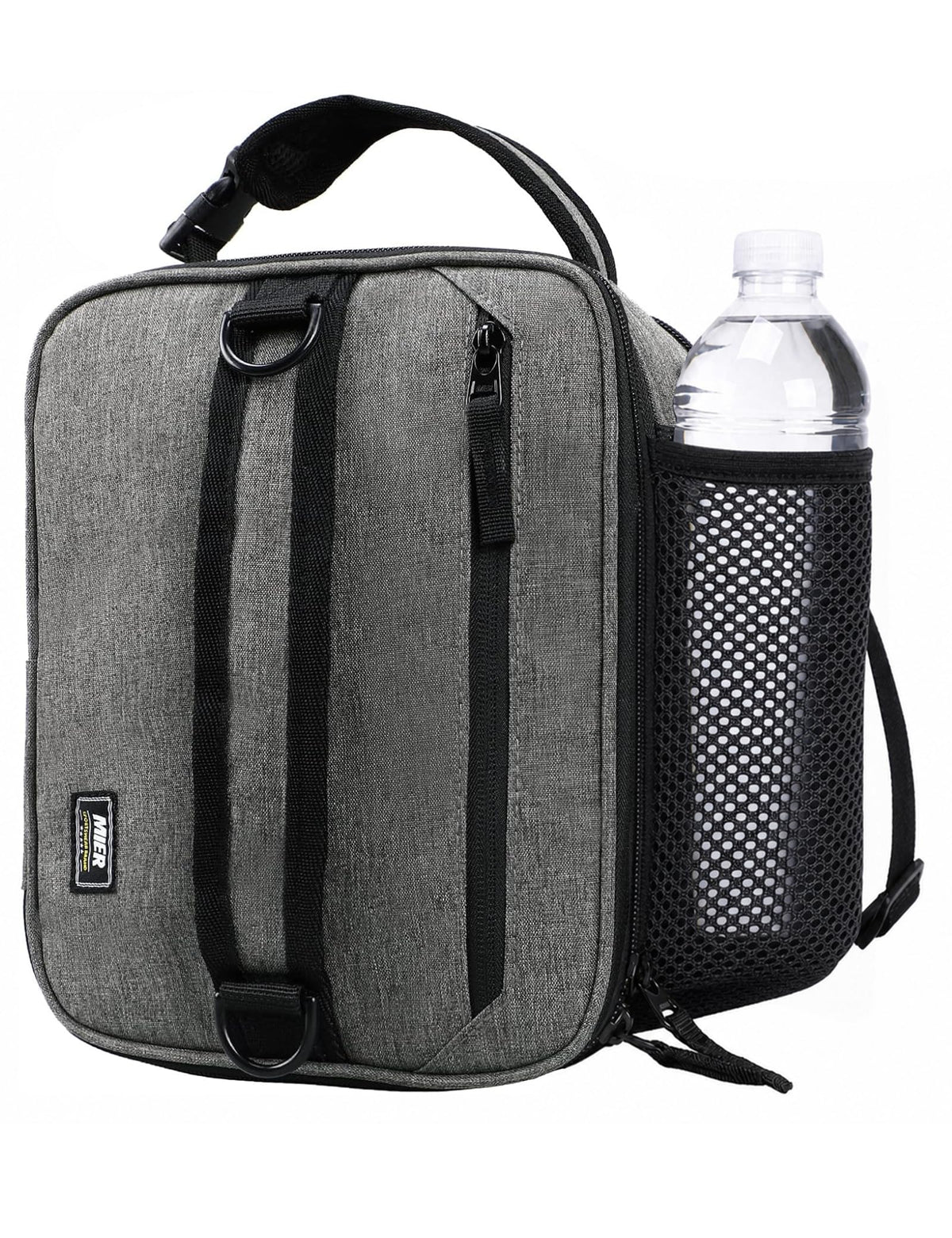 MIER Expandable Small Lunch Box for Men Women Kids to Work School, Black