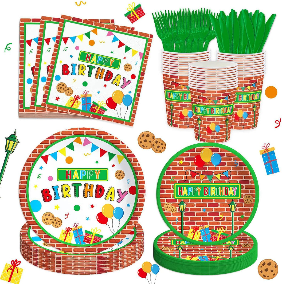 270pcs Cartoon Birthday Party Supplies Cow Themed Happy Birthday Tableware Set Yellow Party Plates and Napkins Kit Party Party Serves 30 Guests