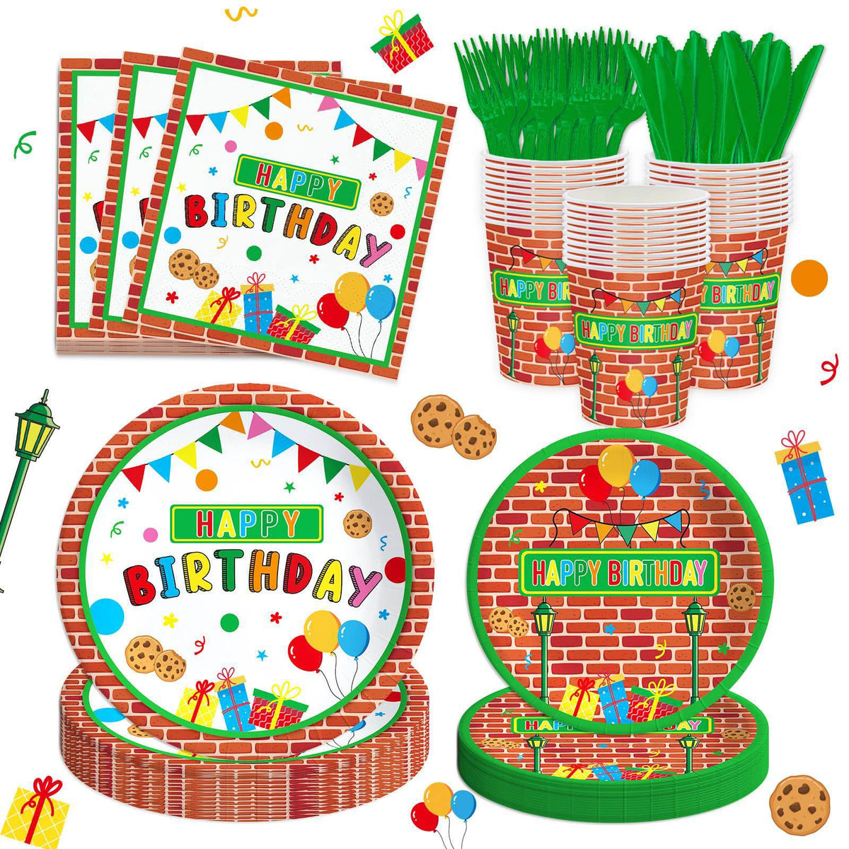 270pcs Cartoon Birthday Party Supplies Cow Themed Happy Birthday Tableware Set Yellow Party Plates and Napkins Kit Party Party Serves 30 Guests