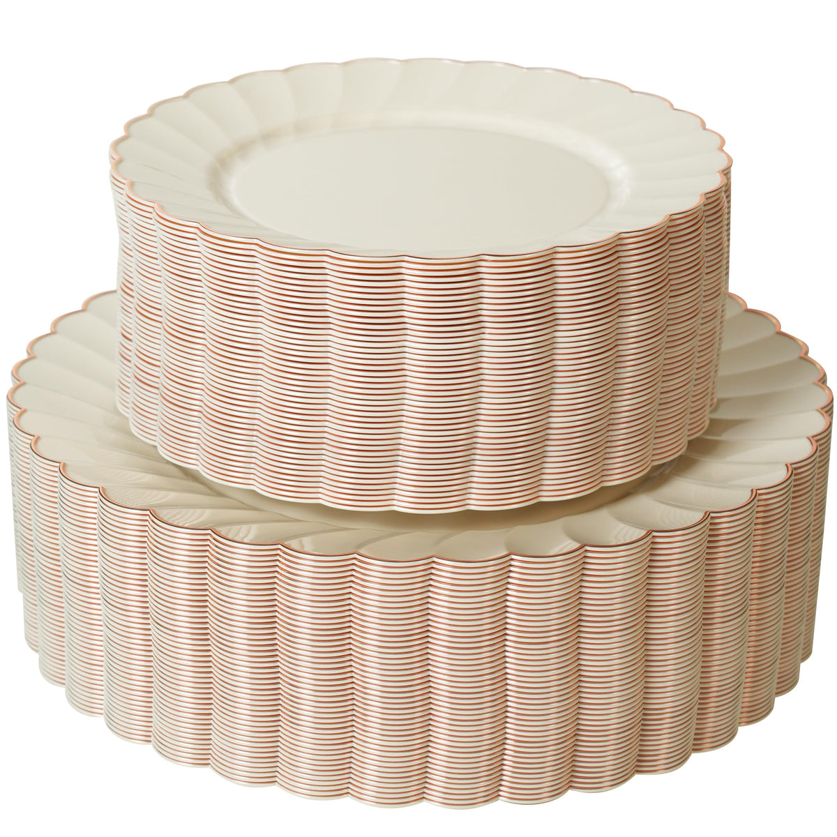 200 PCS Baroque Clear Gold Dinnerware Set for 25 Guests,Gold Rimmed Heavy Duty Plastic Disposable Plates for Party Wedding with Napkins,25Dinner Plates,Dessert Plates,Spoons,Forks,Knives,Cups