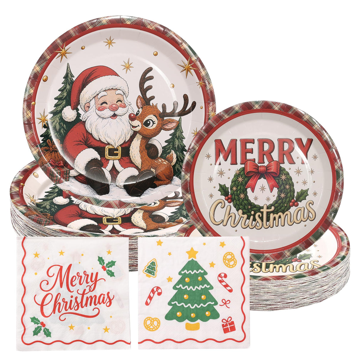 Goodluck Ivory Scalloped Disposable Tableware Set - 350PCS