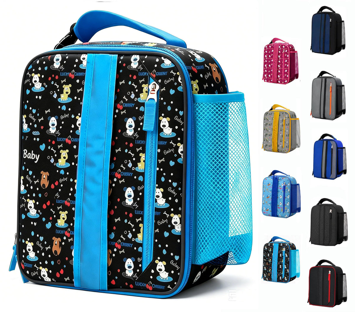 Lunch Box Insulated Lunch bag for Men Teen Kids Boys Adult Portable Stylish Small Lunchbox Special Design for Working Office school Picnic (Black 6L(Without Shoulder Straps))