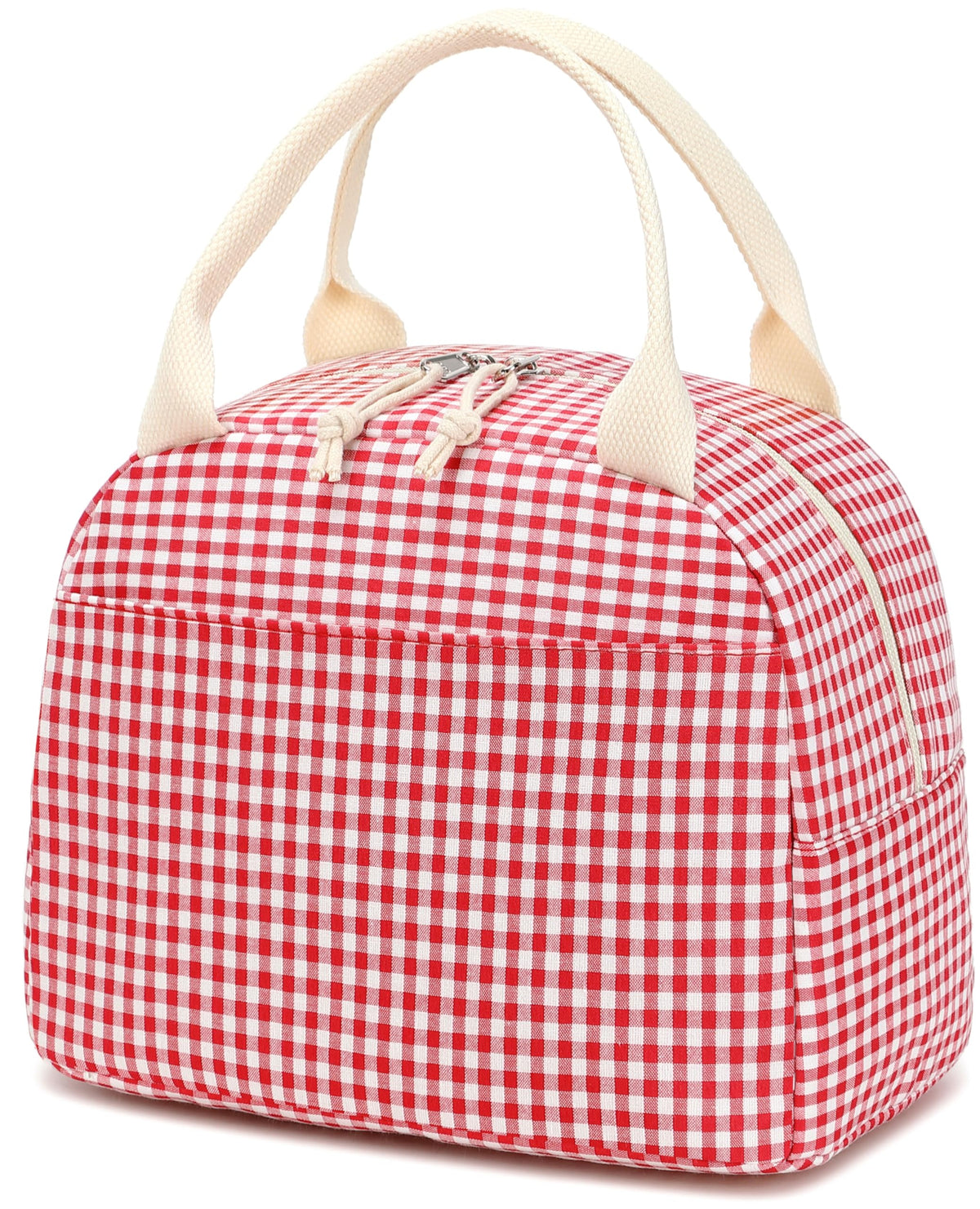 Bluboon Lunch Box for Women Cute Lunch Bag Reusable Insulated Lunch Bags Large Capacity Lunchbox Cooler for Work Picnic or Travel Gifts (A Sage Green White Stripes, 10 x 7.5 x 8 inches)