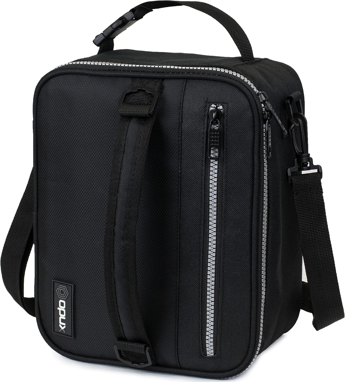 opux Insulated Lunch Bag for Men Women Kids, Soft Lunch Box, Black