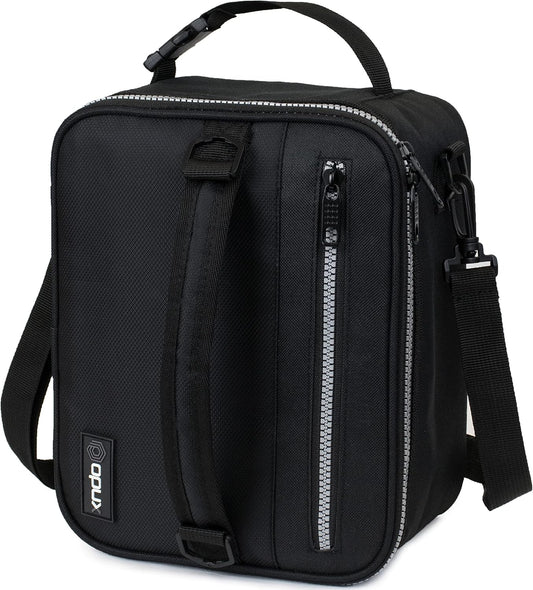 opux Insulated Lunch Bag for Men Women Kids, Soft Lunch Box, Black
