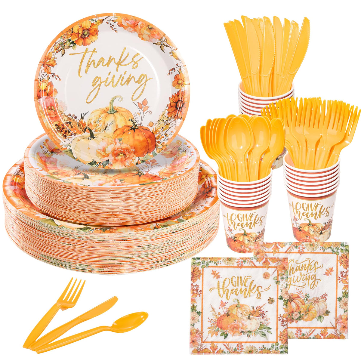 Goodluck Ivory Scalloped Disposable Tableware Set - 350PCS