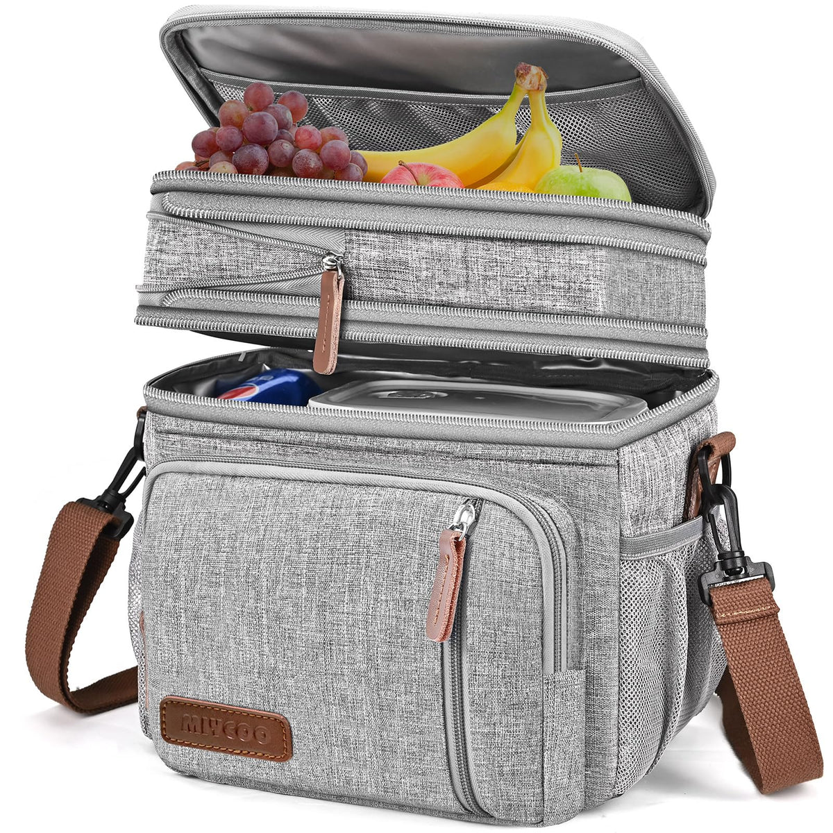 MIYCOO Lunch Bag & Lunch Box for Men Women, Double Deck & Leakproof