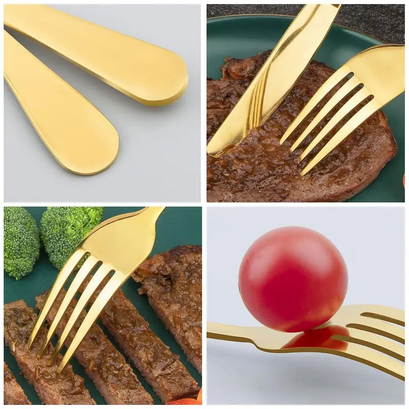 24PCS Hanging Flatware Set, Stainless Steel Utensils Set with Stand,Eating Tableware Set Include Fork Knife Spoon Set,Cutlery Set Service for 6, Dishwasher Safe