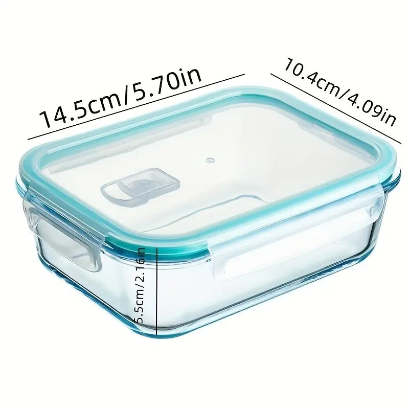 4 Pack Microwave Safe Glass Food Containers Food Storage Reusable Leakproof Lunch Boxes for Office Home School Camping Picnic Meal Prep Glass Containers