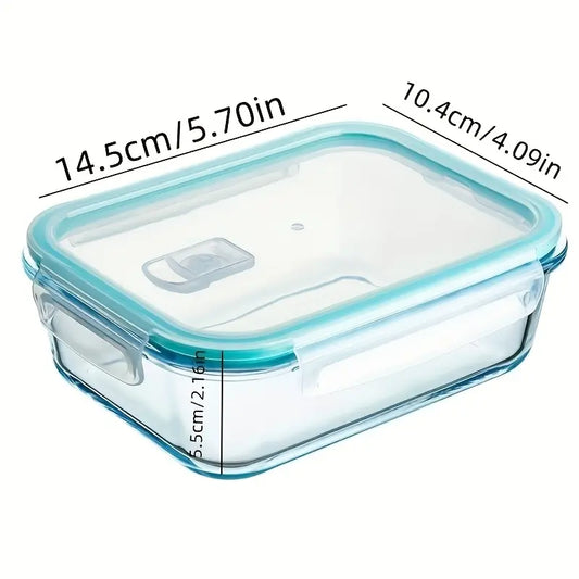 4 Pack Microwave Safe Glass Food Containers Food Storage Reusable Leakproof Lunch Boxes for Office Home School Camping Picnic Meal Prep Glass Containers
