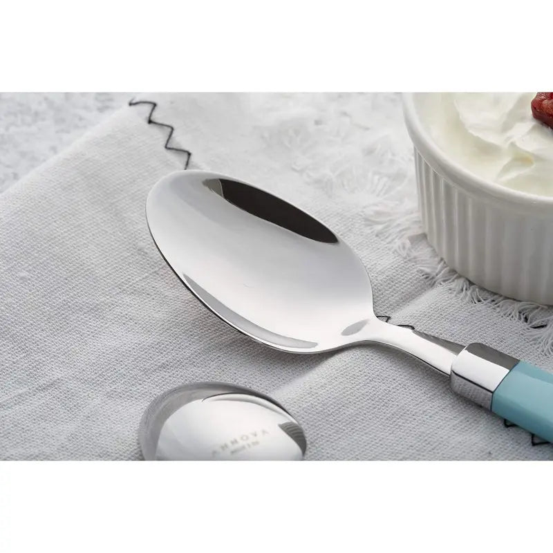 Silverware Set Stainless Steel Colorful Tableware Kitchen Flatware Set Utensils, Includes Dinner , Forks, Spoons & Dessert Spoons (Turquoise, 16 count)