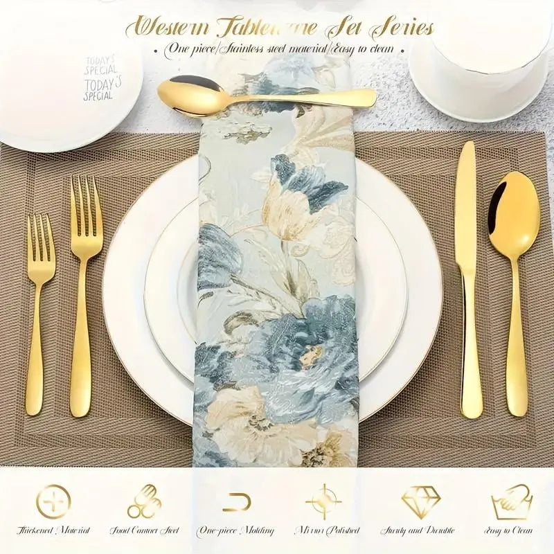 Stainless Steel Cutlery Set, Fork And Spoon Set, 30/60pcs Dinnerware Service Set Including Dinner Spoon, Tea Spoon, Dinner Fork, Salad Fork, Dinner Knife, Ideal for Home, Restaurant, Parties & Wedding, Kitchen Set Cutlery Utensils
